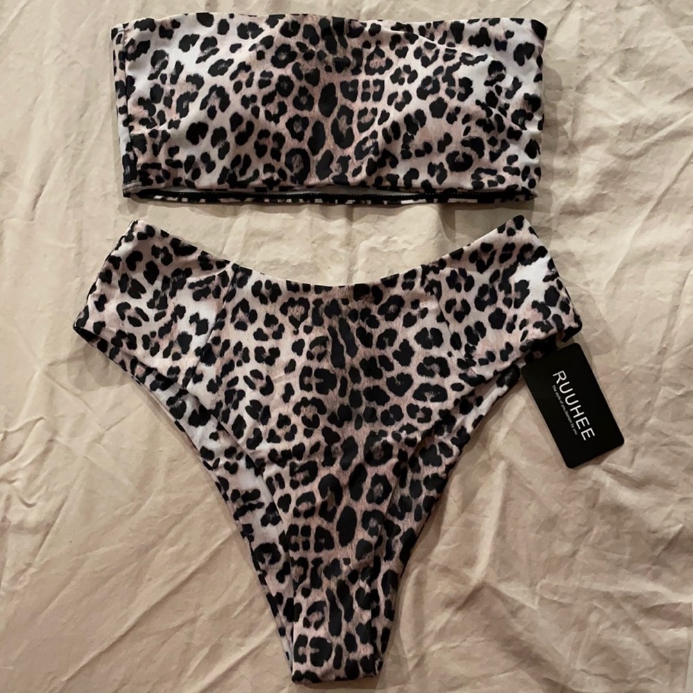 Women Bandeau High Waisted Two Piece